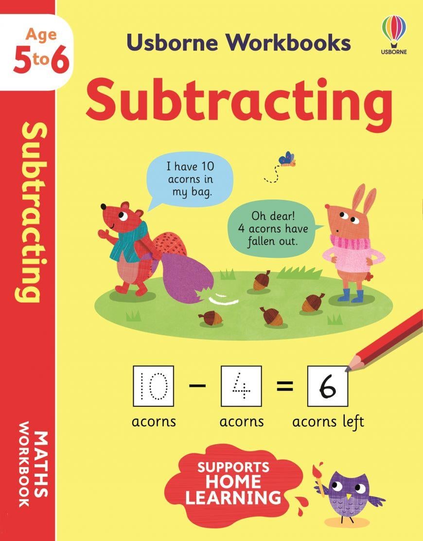 Usborne Workbooks Subtracting 5-6 – Holly Bathie – Usborne Publishing – kitap kapağı