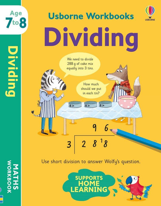 Usborne Workbooks Dividing 7-8 – Holly Bathie – Usborne Publishing – kitap kapağı