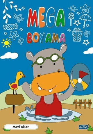 Mega Boyama - Mavi Kitap – Kolektif – Parıltı Yayınları – kitap kapağı