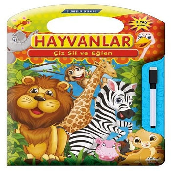 Çiz Sil Eğlen Hayvanlar – Kolektif – 0-6 Yaş Yayınları – kitap kapağı