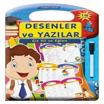 Çiz Sil Eğlen Desenler Ve Yazılar – Kolektif – 0-6 Yaş Yayınları – kitap kapağı