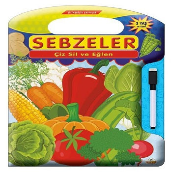 Çiz Sil Eğlen Sebzeler – Kolektif – 0-6 Yaş Yayınları – kitap kapağı