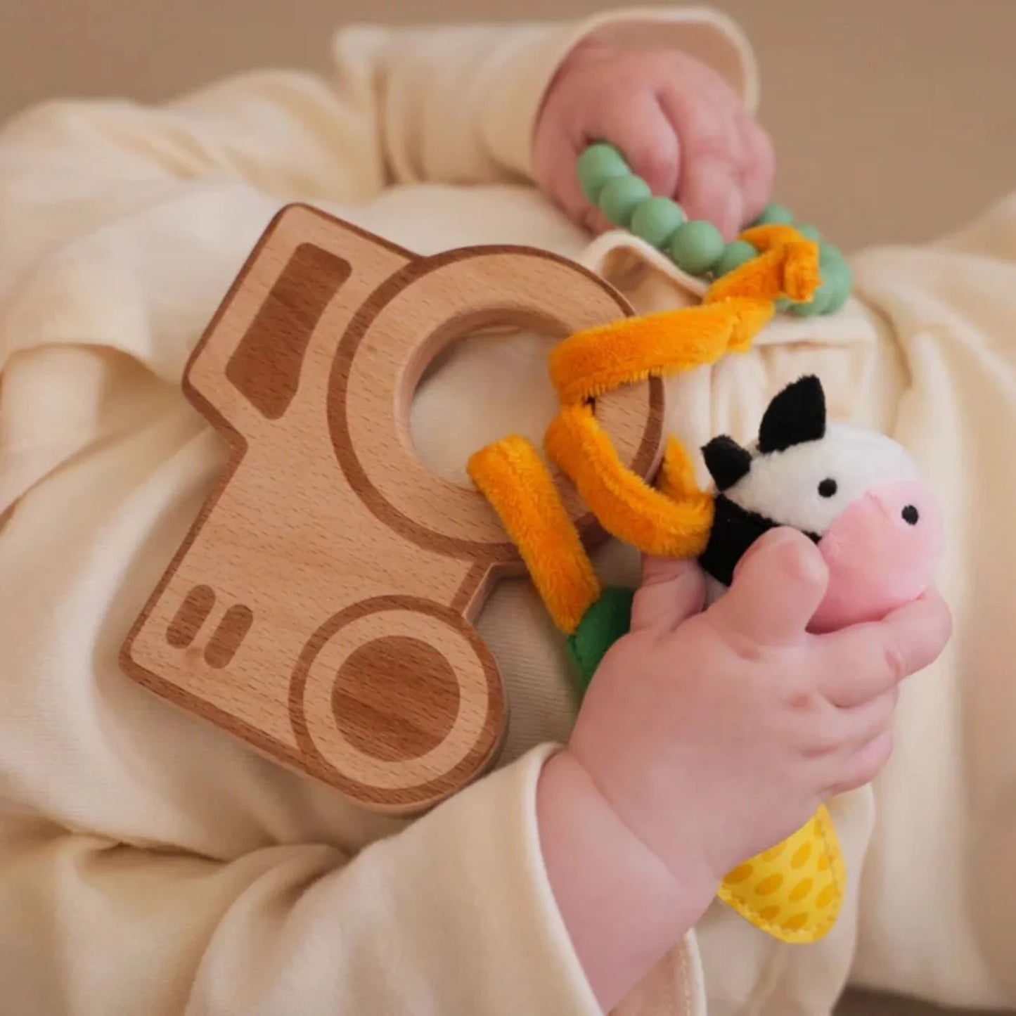 Little Big Friends Wooden Rattle - Farm