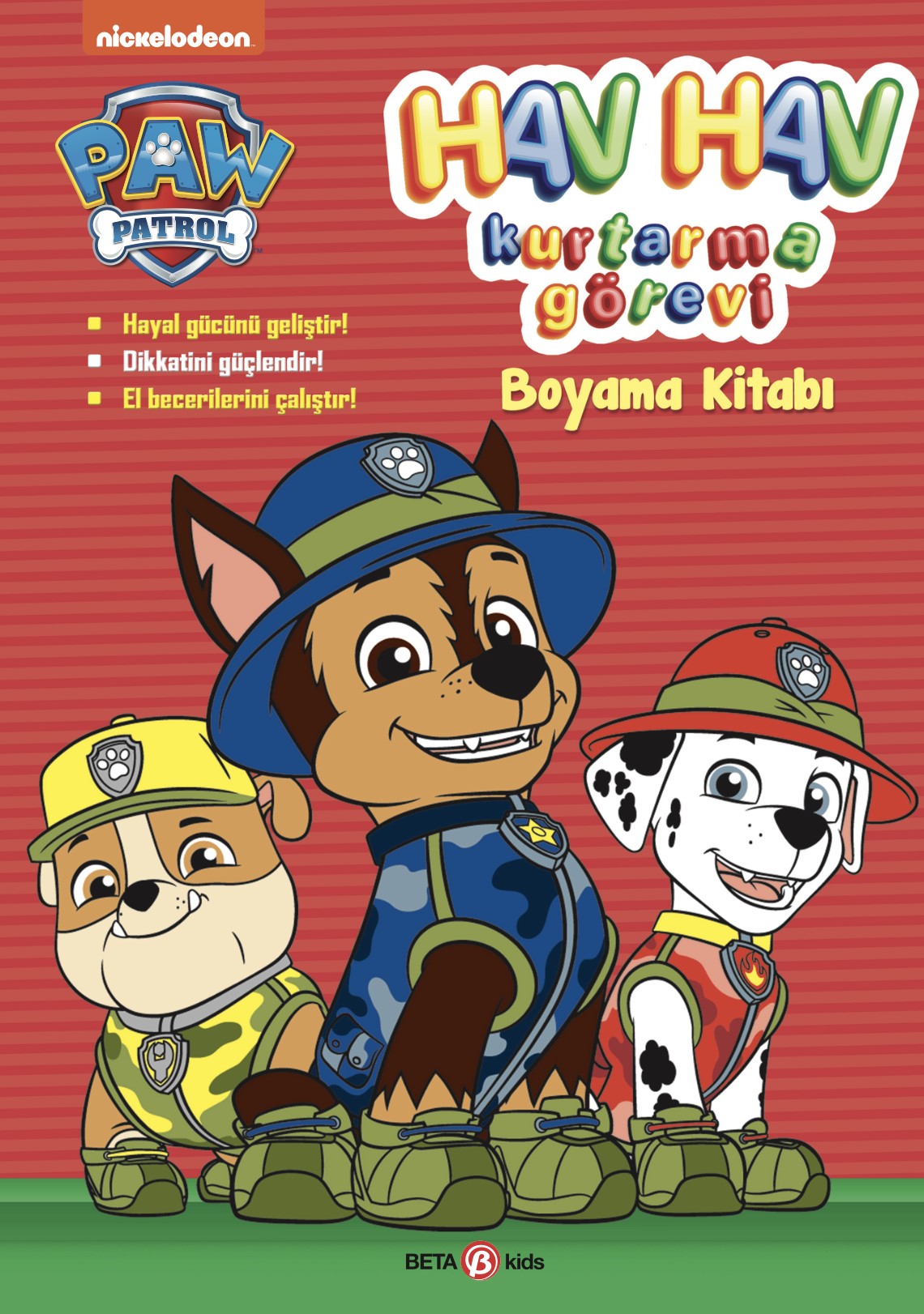Paw Patrol Hav Hav Kurtarma Görevi Boyama Kitabı – Kolektif – Beta Kids – kitap kapağı