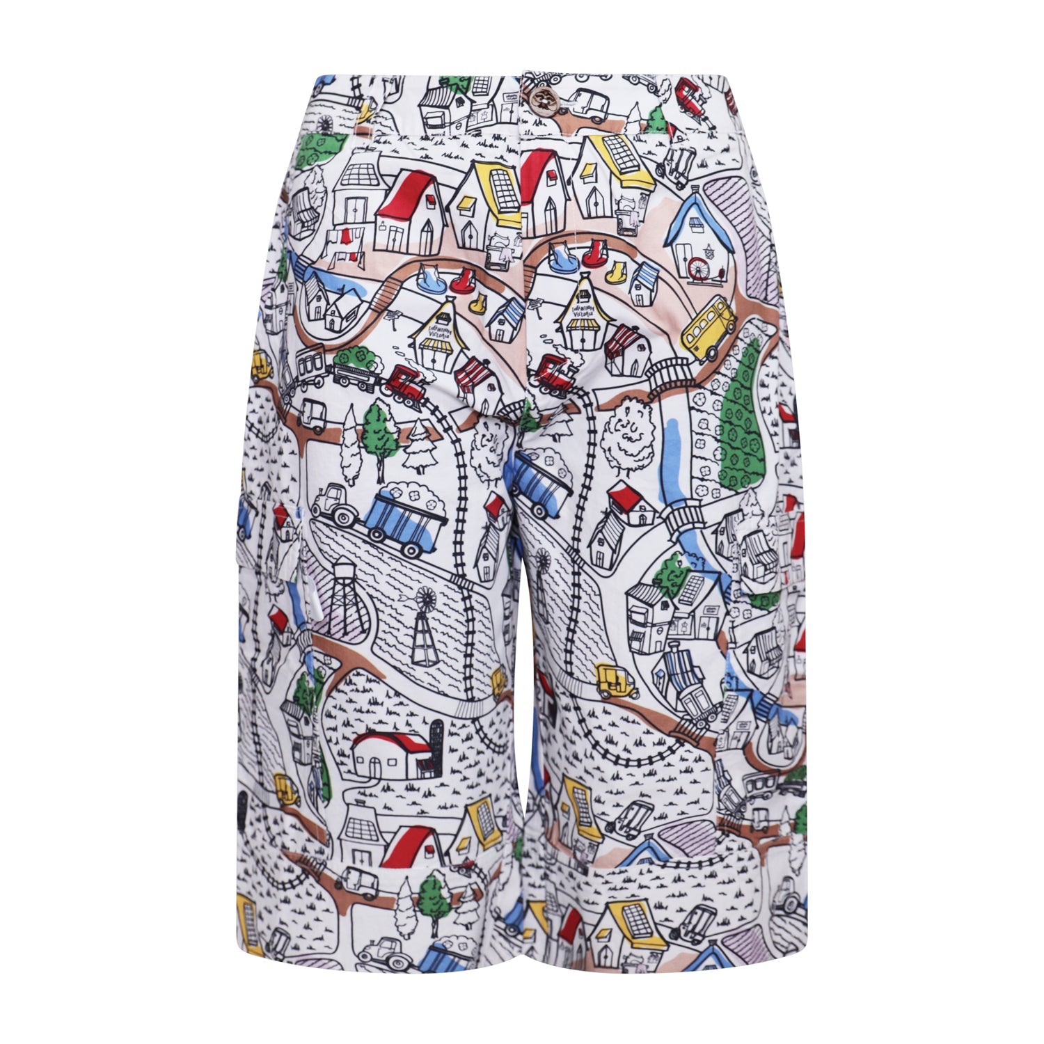 Village Print Boys Cargo Shorts-0
