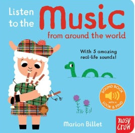 Listen To The Music From Around The World – Marion Billet – Nosy Crow Yayınevi – kitap kapağı