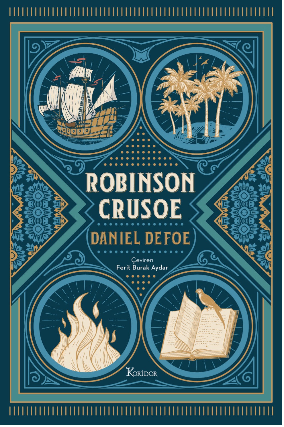 Robinson Crusoe (Bez Ciltli) – Daniel Defoe – Koridor Yayıncılık – kitap kapağı