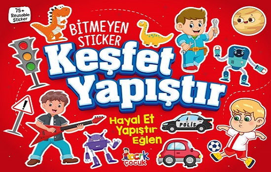 Keşfet Yapıştır - Bitmeyen Sticker – Erdi Doğan – Bıcırık Yayınları – kitap kapağı