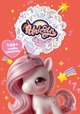 I Love Unicorn Boyama Kitabı Çıkartma Bombası 100 + Harika Çıkartma – Kolektif – Doğan Çocuk – kitap kapağı