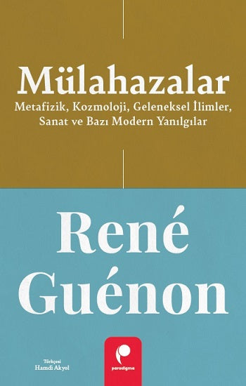 Mülahazalar – Rene Guenon – Paradigma Yayınları – kitap kapağı