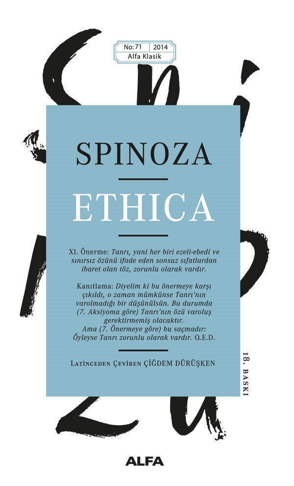 Ethica – Baruch Spinoza – Alfa Yayınları – kitap kapağı