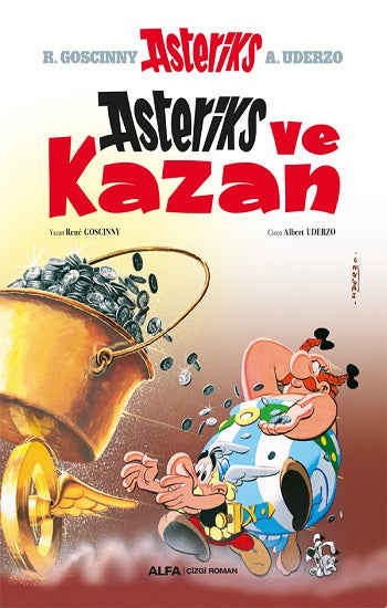 Asteriks ve Kazan – Rene Goscinny – Alfa Yayınları – kitap kapağı
