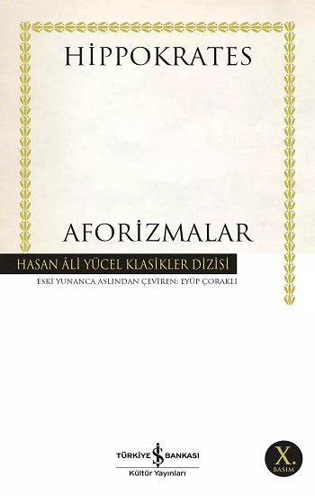 Aforizmalar – Hippokrates – İş Bankası Kültür Yayınları – kitap kapağı