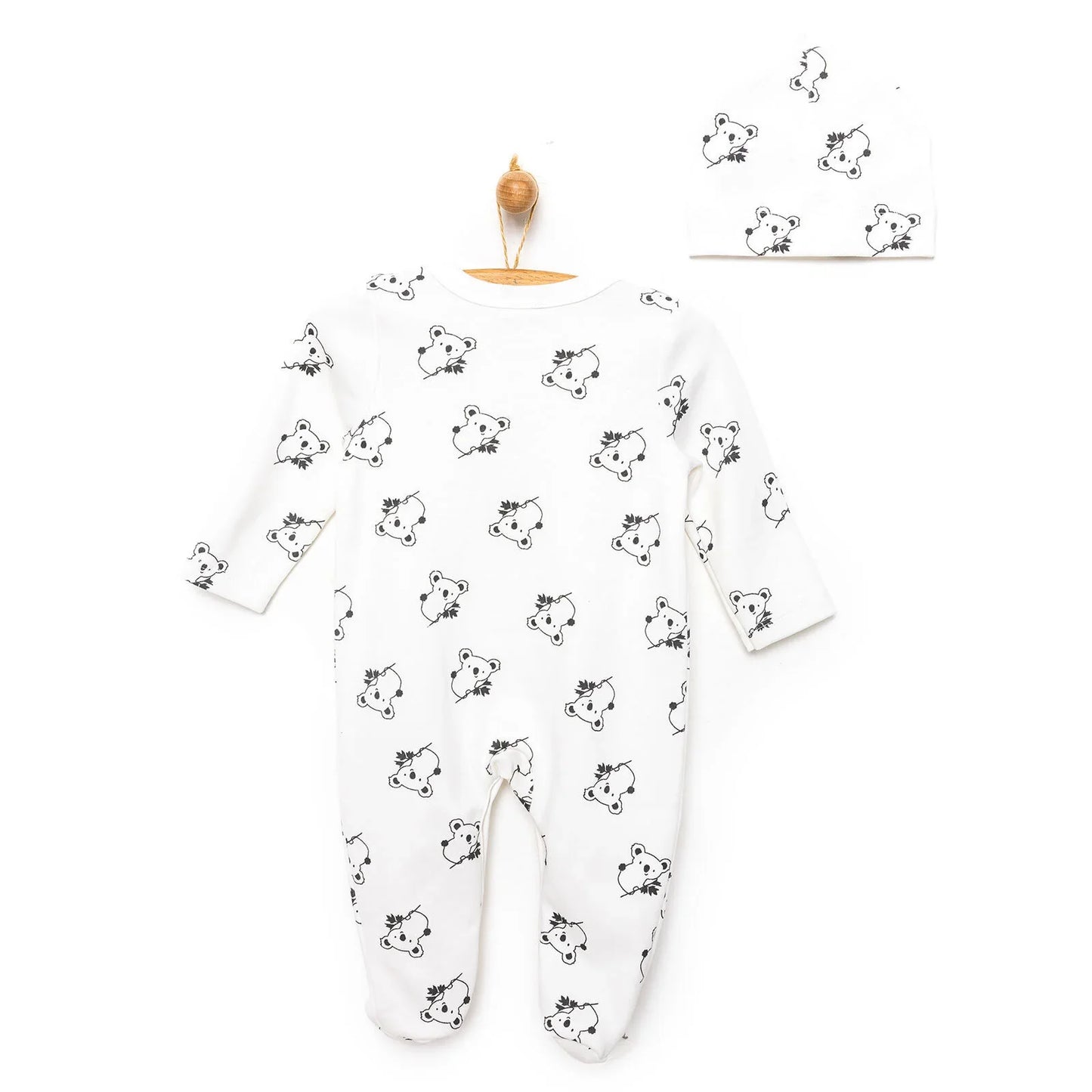 HelloBaby Footed Jumpsuit with Hat - Black