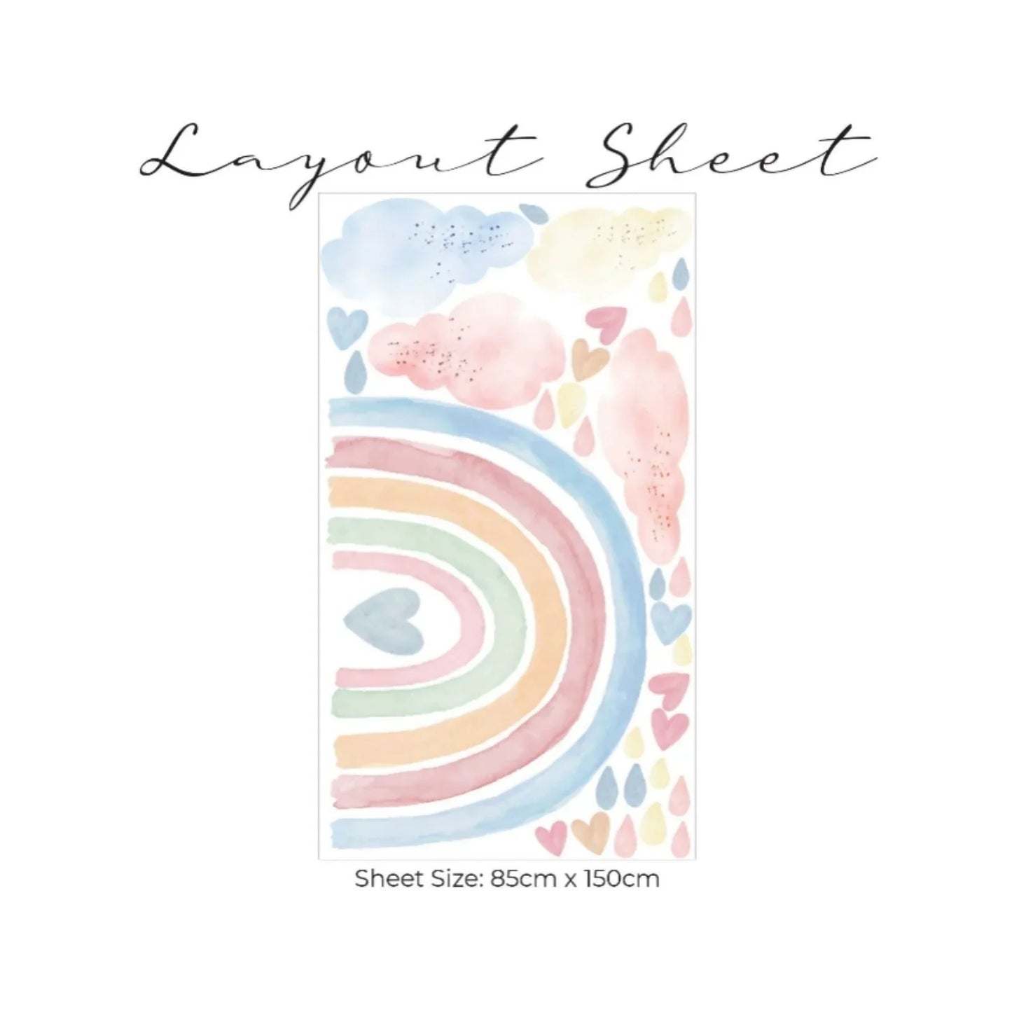 Live Vida Rainbow & Raindrops Wall Stickers