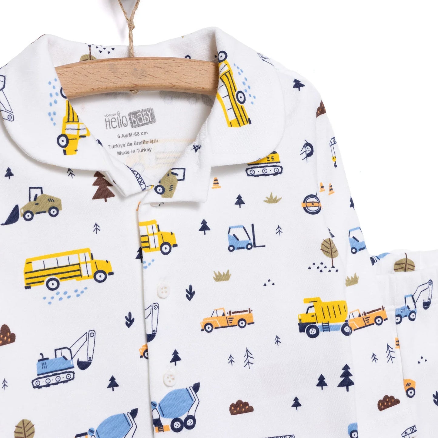 HelloBaby Boy Long Sleeve Pyjamas Set - White