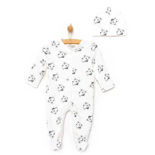 HelloBaby Footed Jumpsuit with Hat - Black