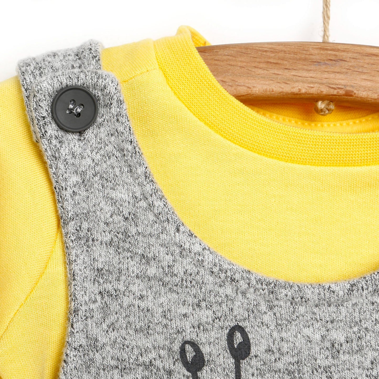 For My Baby Newborn Wild Overalls-Sweatshirt - Grey Melange