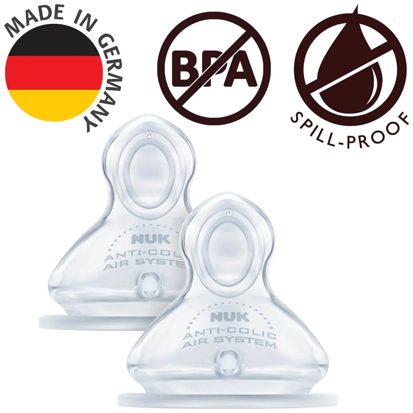 NUK First Choice+ Silicone Teats Small Feed Hole 0-6 months