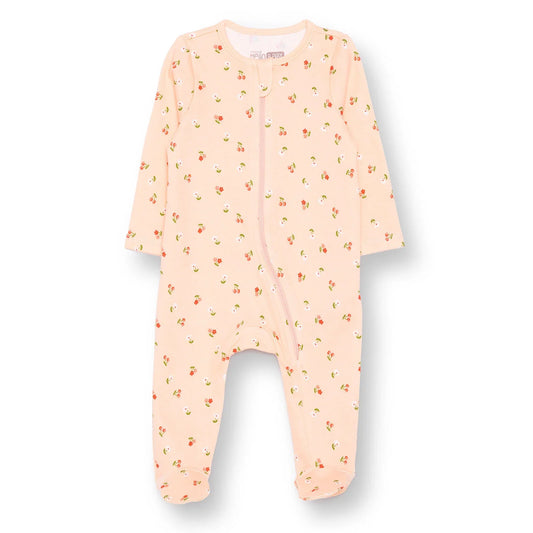 HelloBaby Newborn  Footed Jumpsuit - Salmon