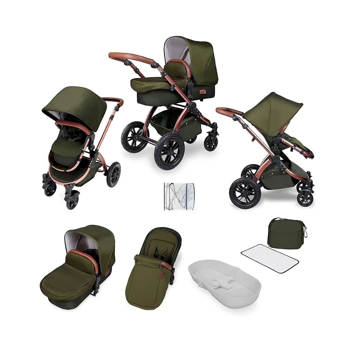 Outlet - Ickle Bubba Stomp V4 2 In 1 Carrycot & Pushchair - Bronze
