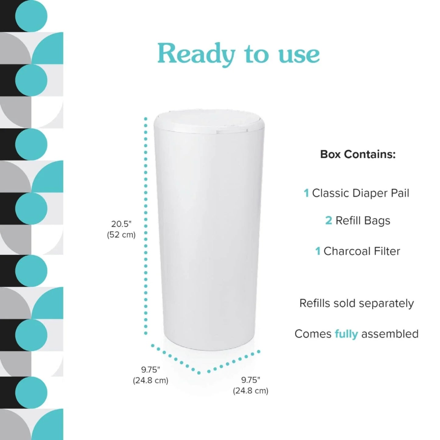 PurePail Classic Nappy Bin - White