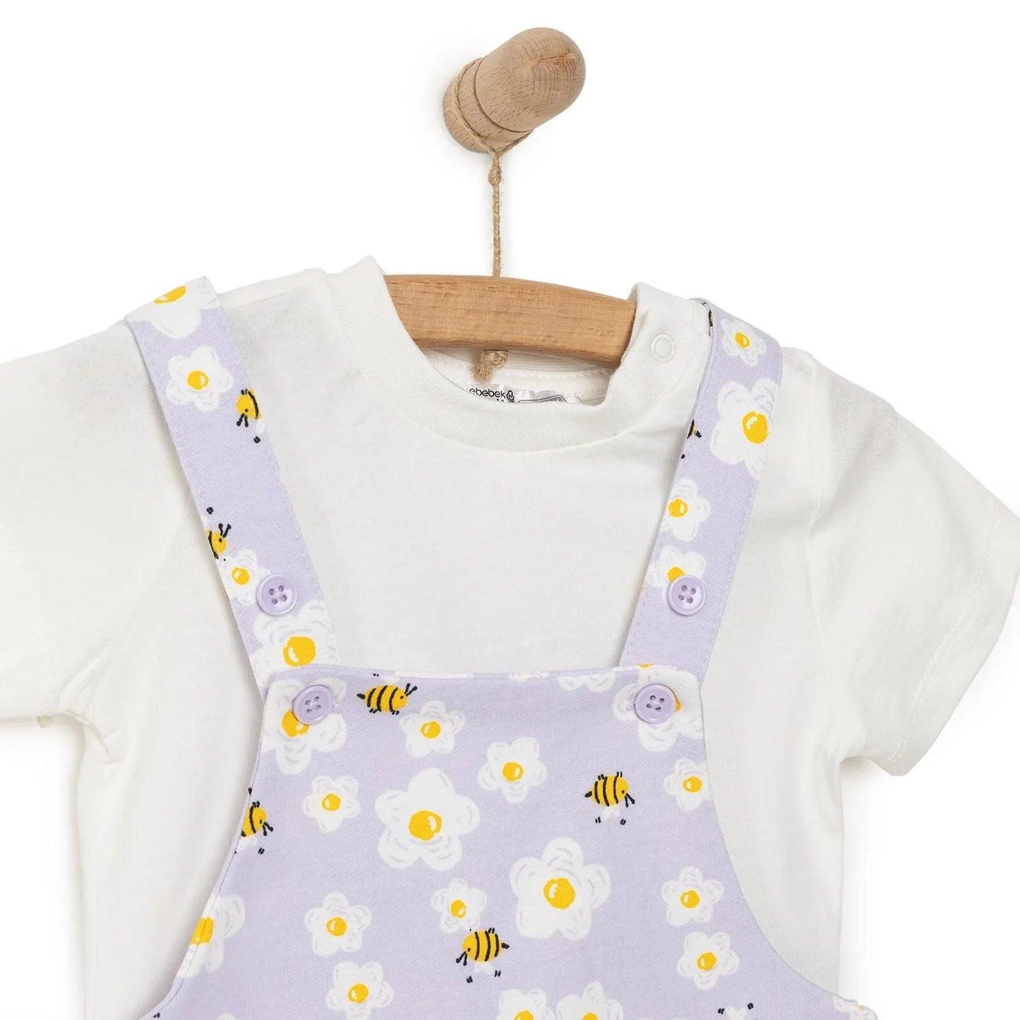 HelloBaby Girl Overall Shorts & T-shirt - White