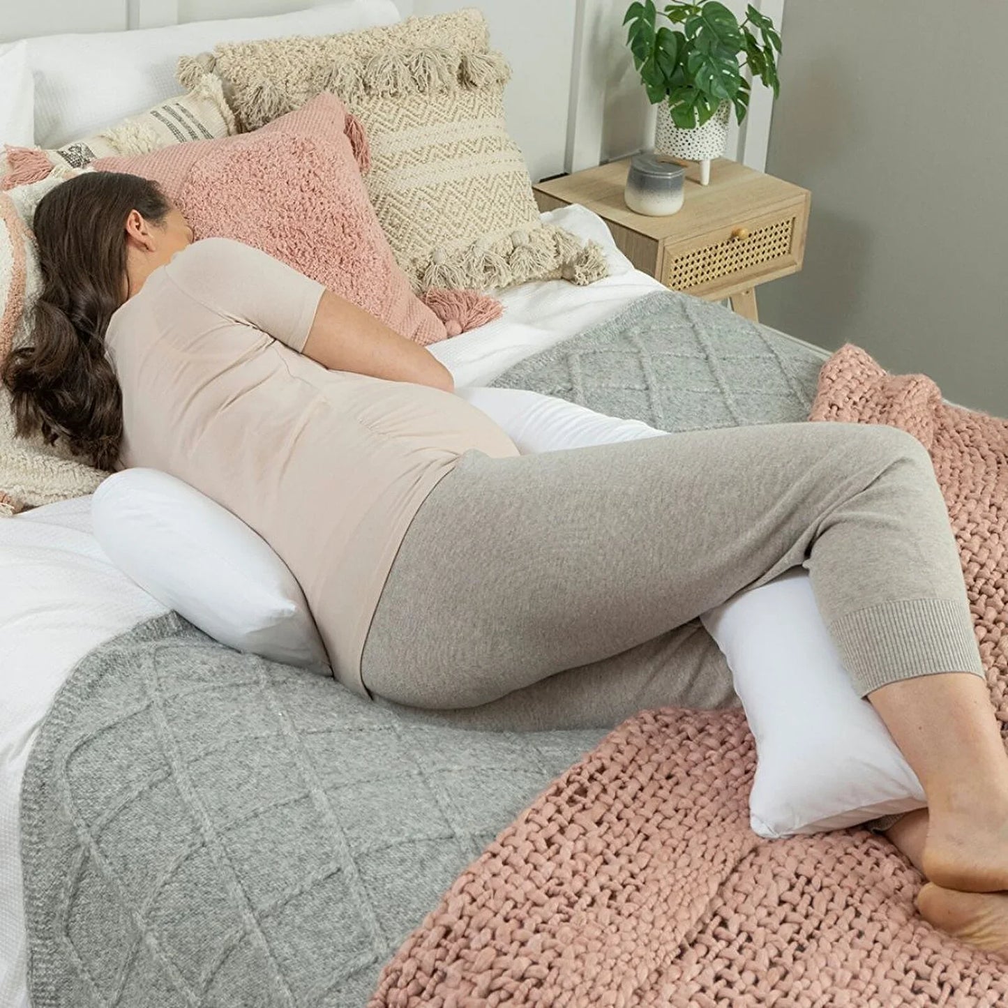 Dreamgenii Support and Feeding Pillow Spare Cover - White Cotton Jersey