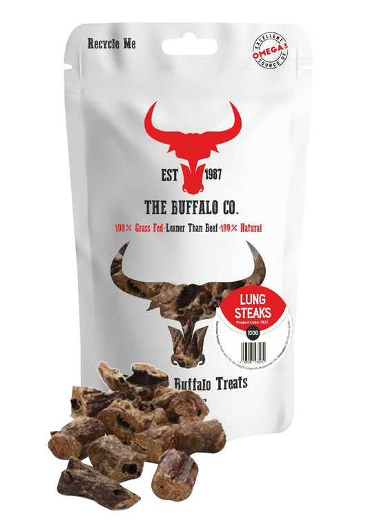 Buffalo Lung Steaks-Dog Treats-100g-0