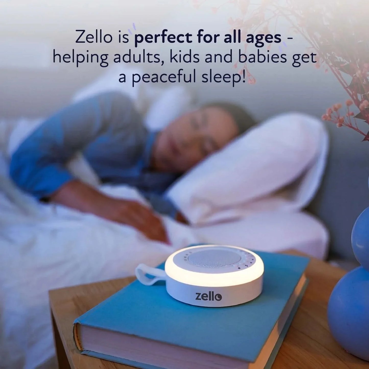 Zello Portable White Noise Machine & Nightlight Baby Sleep Aid