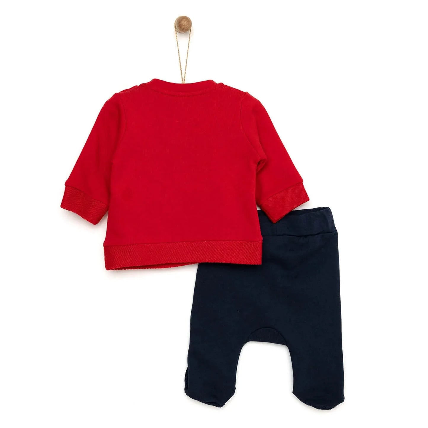 HelloBaby Snowman Sweatshirt-Footed Bottom - Red