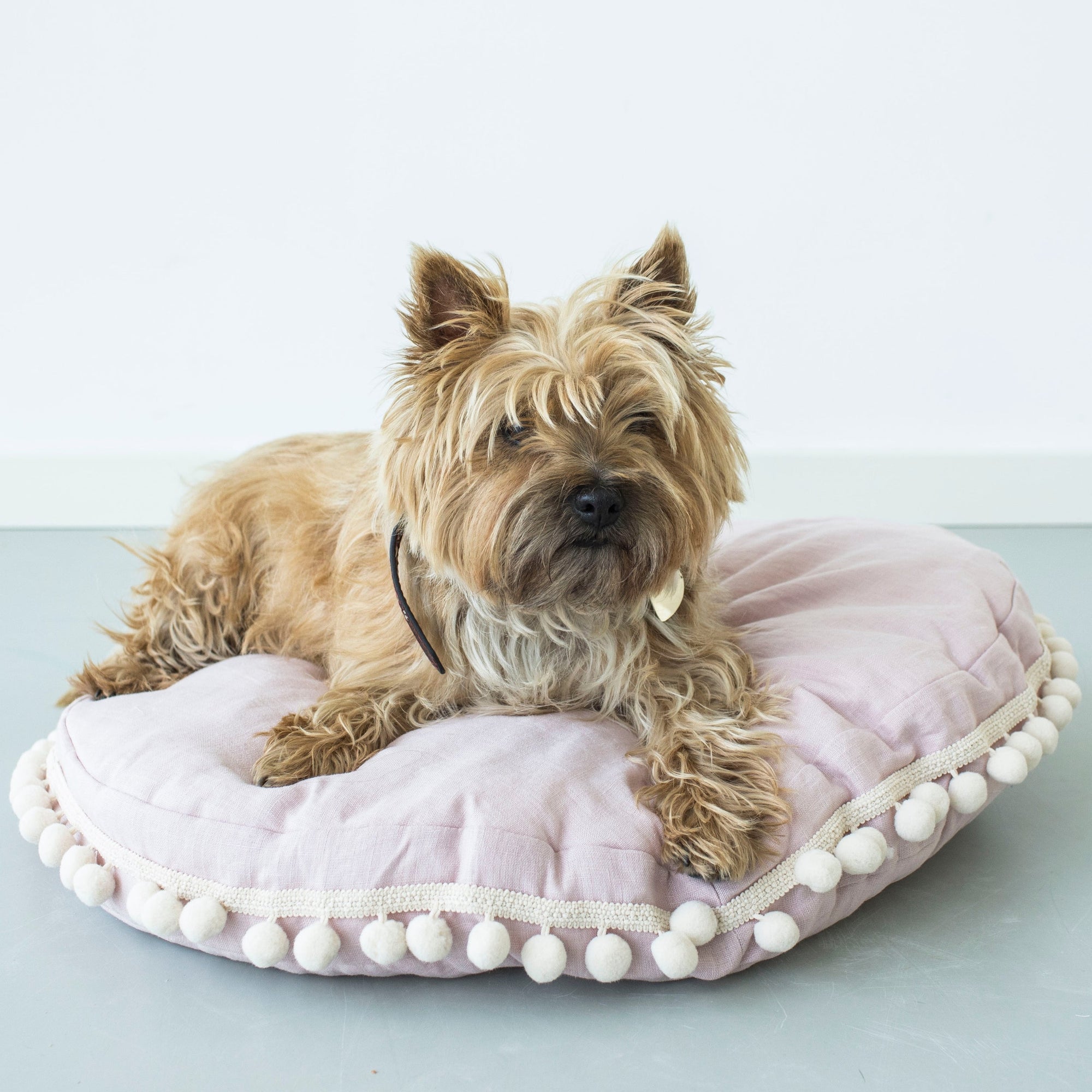 Pembe Ketenli Yumuşak Yastıklı MINICAMP Köpek ve Kedi Çadırı – S, M, L Bedenleri