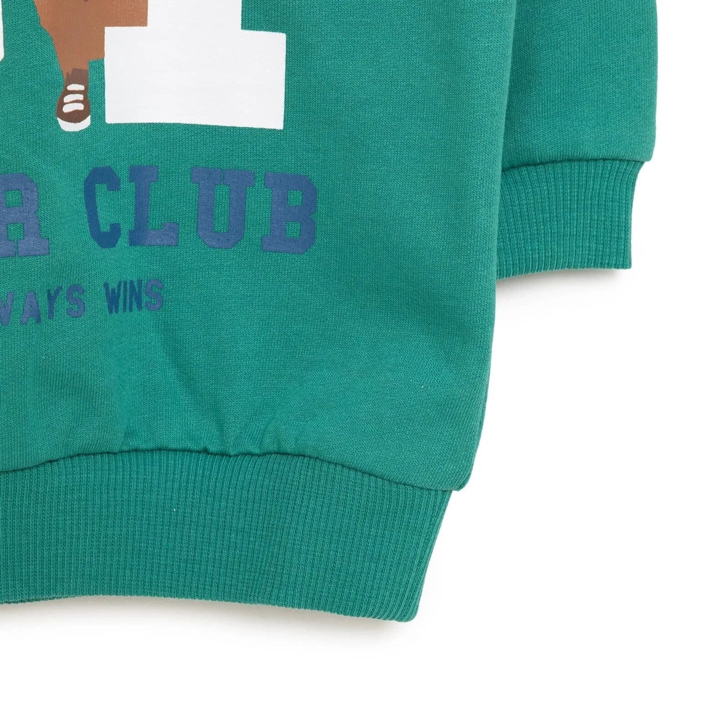 HelloBaby Basic Boy Low Raised  Bear Printed Sweatshirt - Dark Green