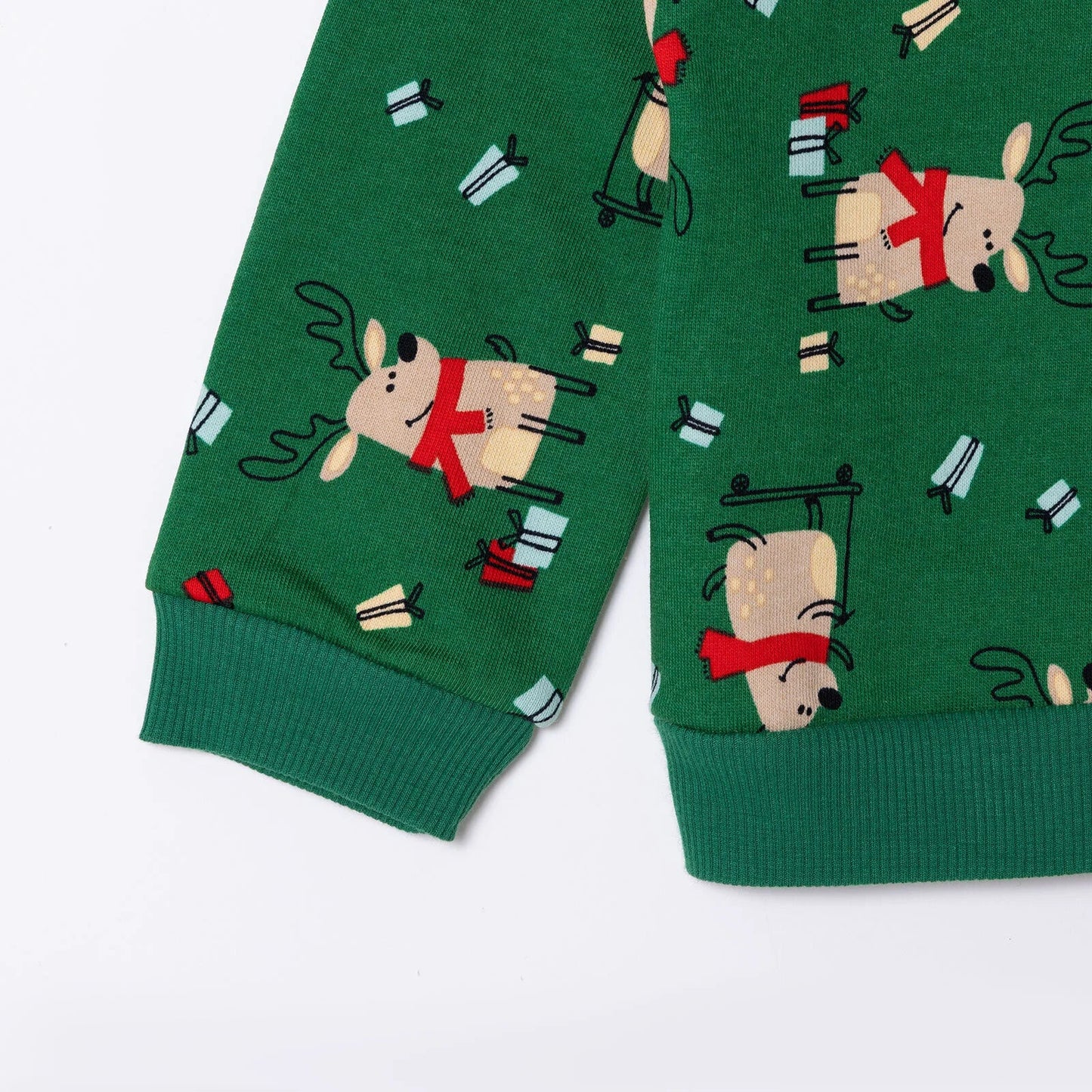 HelloBaby Christmas Baby Boy Snow Party Ejogging Set - Green Printed