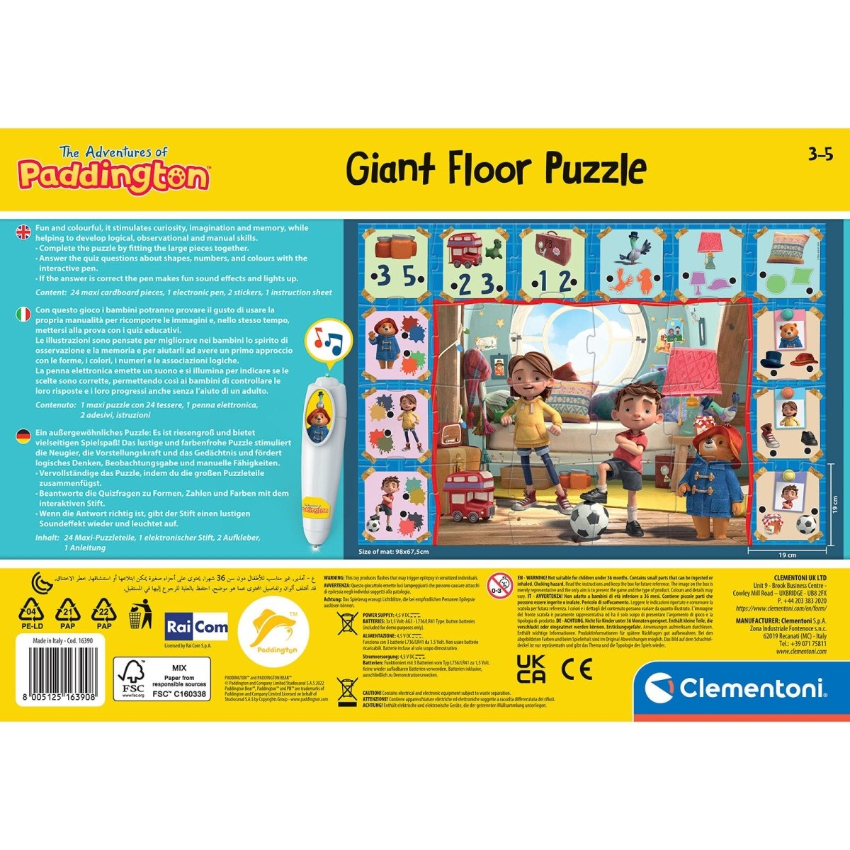 Clementoni 16390 Paddington Giant Floor Puzzle