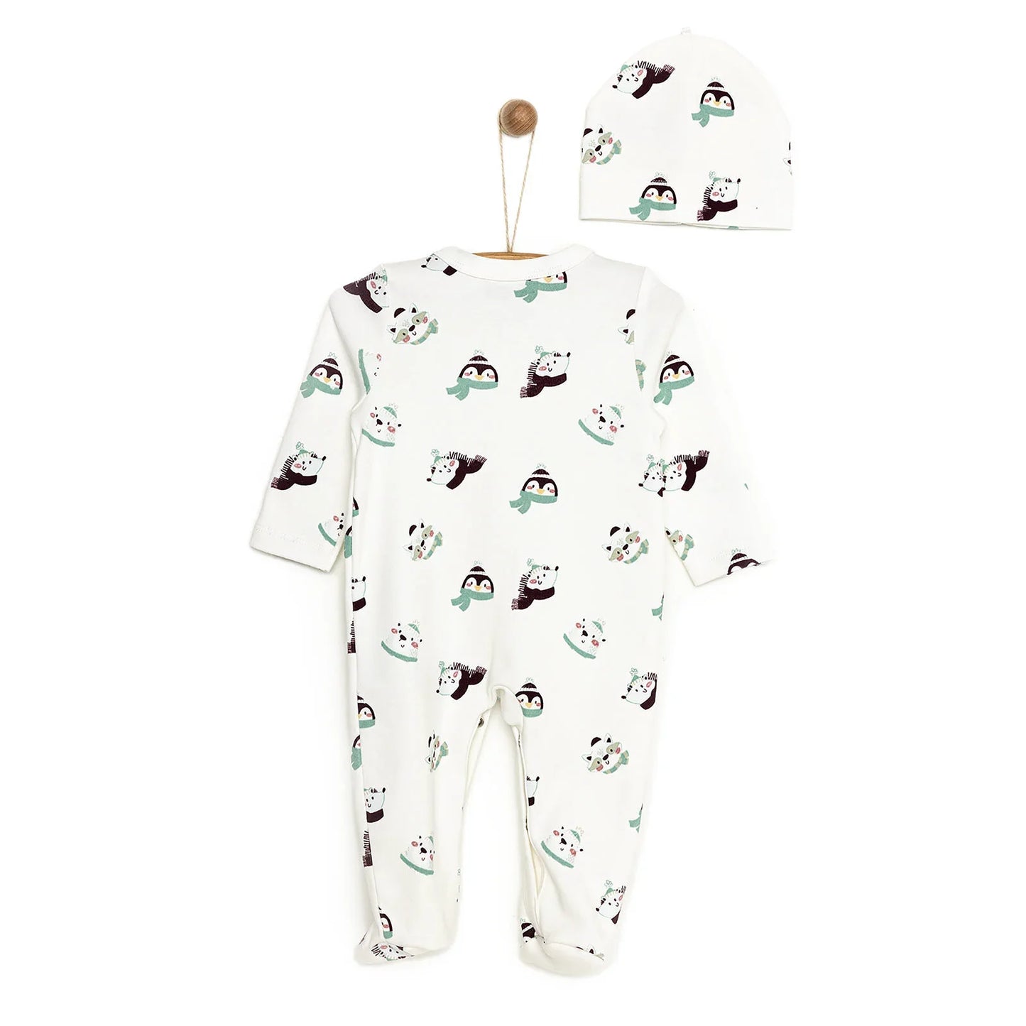 HelloBaby Footed Jumpsuit with Hat - Multicolour