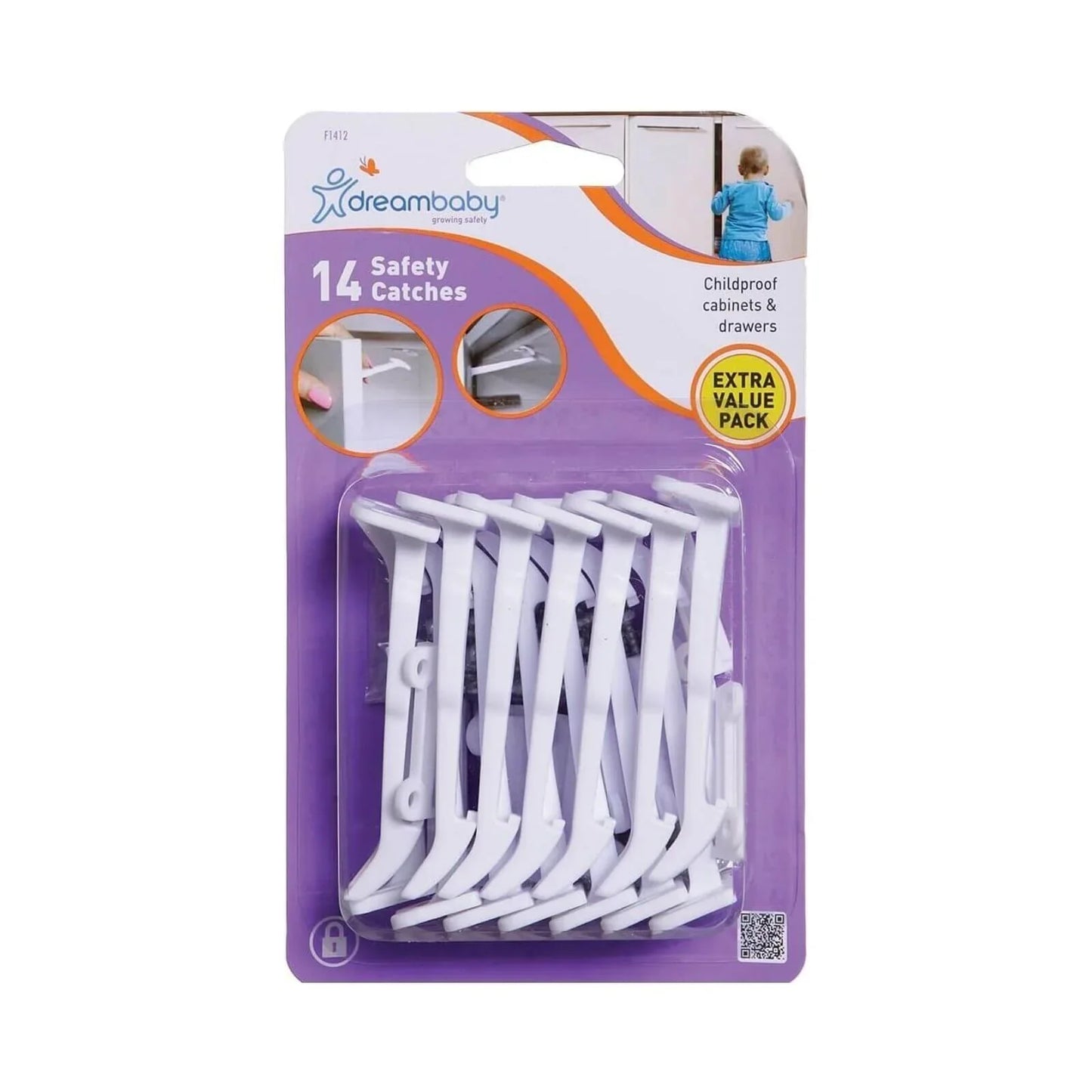 Dreambaby Wide-Grip Secure Catches Pack of 14