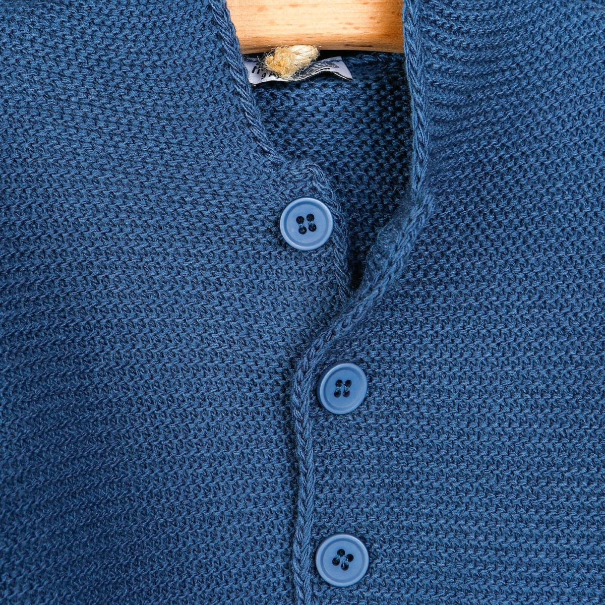 HelloBaby Basic Baby Boy Knit Cardigan - Indigo