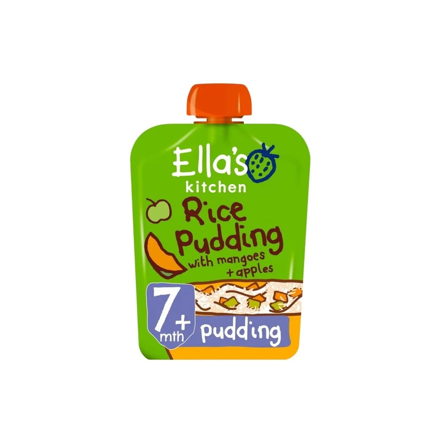 Ella's Kitchen Organic Rice Pudding with Mangoes & Apples Baby Pouch 7+ months 80g