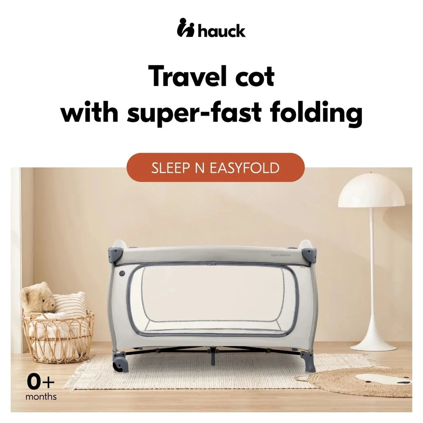 Hauck Sleep N Easyfold Travel Cot - Dark Grey