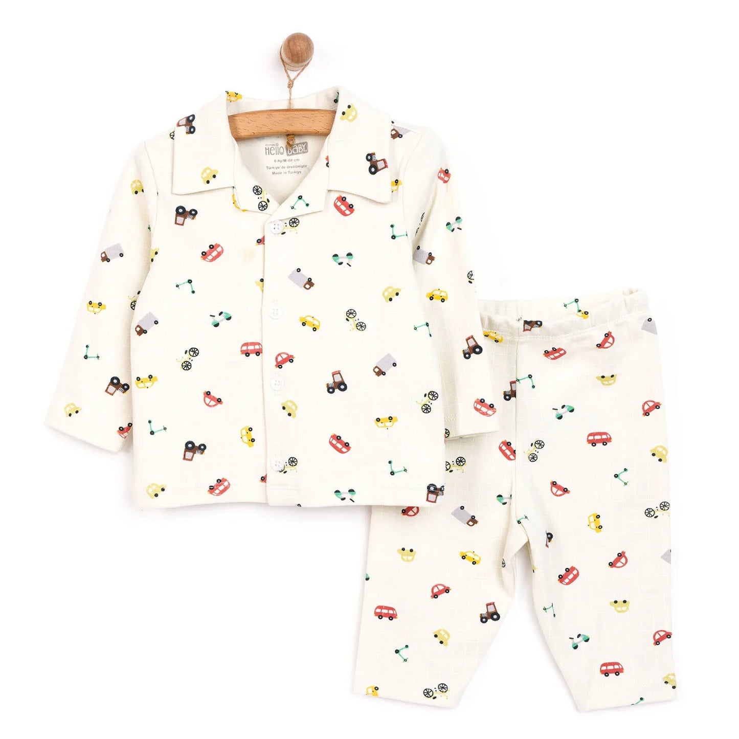 HelloBaby Boy Long Sleeve Pyjamas Set - Ecru