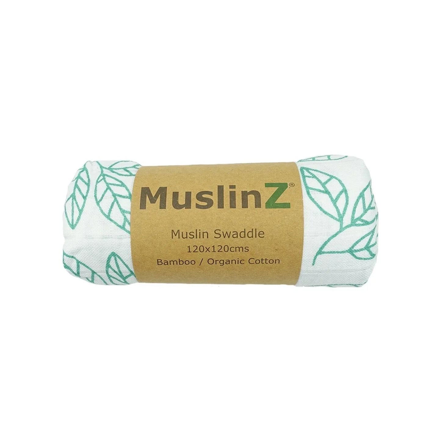 MuslinZ Bamboo/Organic Cotton Muslin Set - Aqua Leaf
