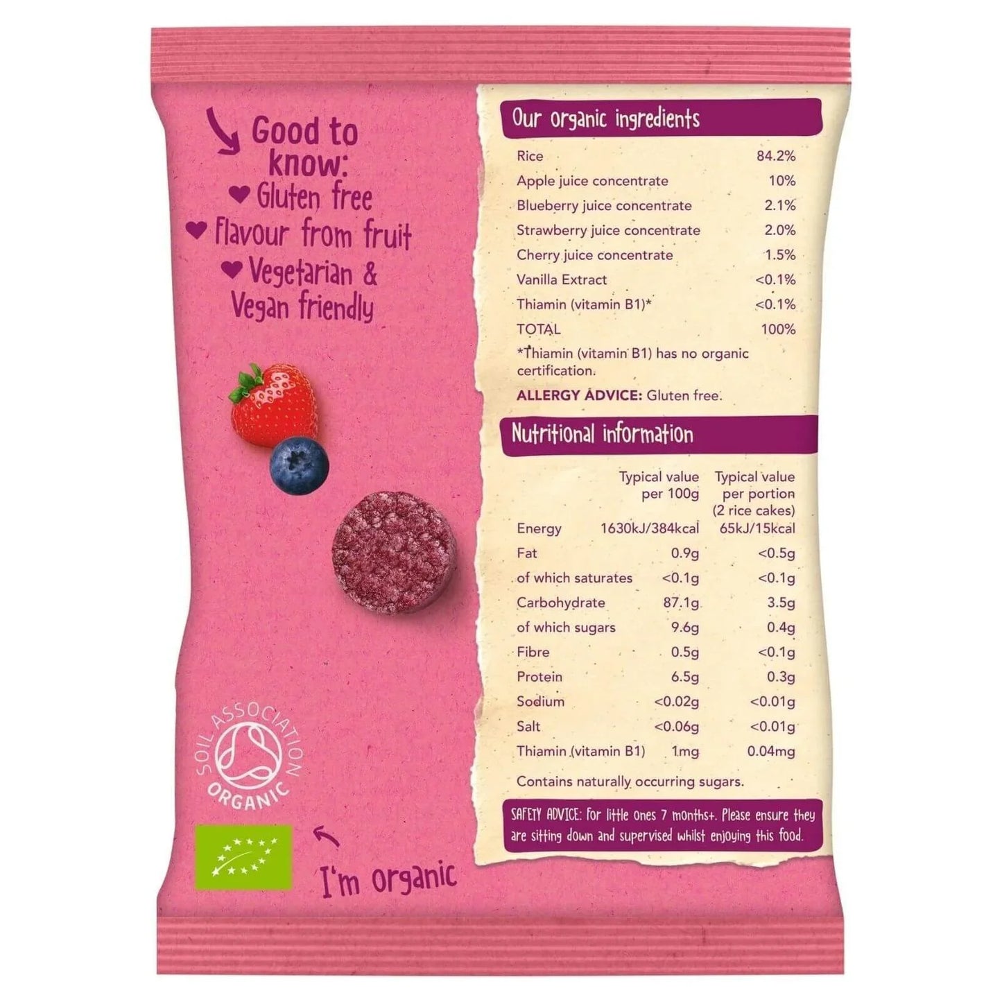 Organix Summer Fruits Rice Cake Clouds 7+ months 40g