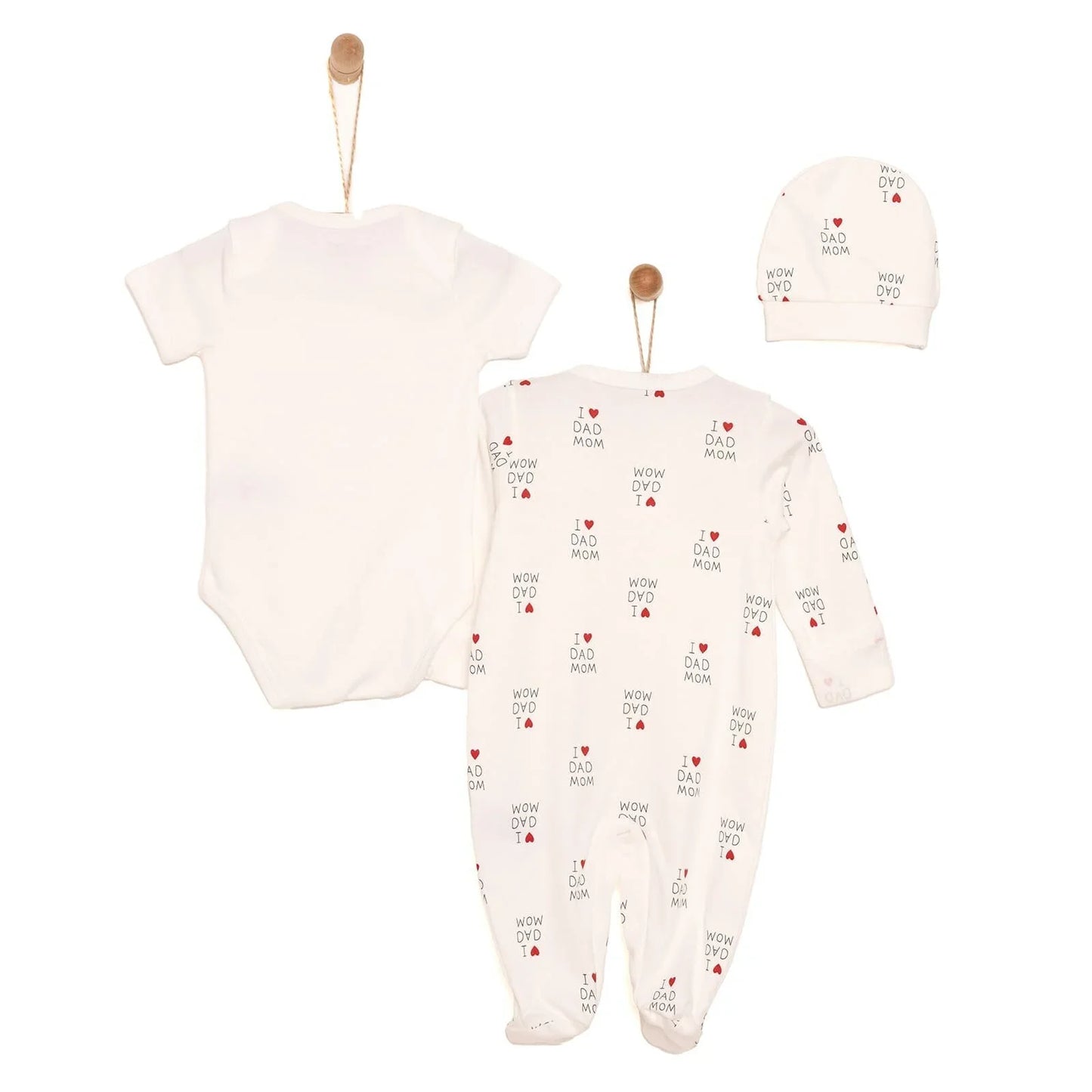 HelloBaby Newborn Baby Mom&Dad Jumpsuit - Ecru