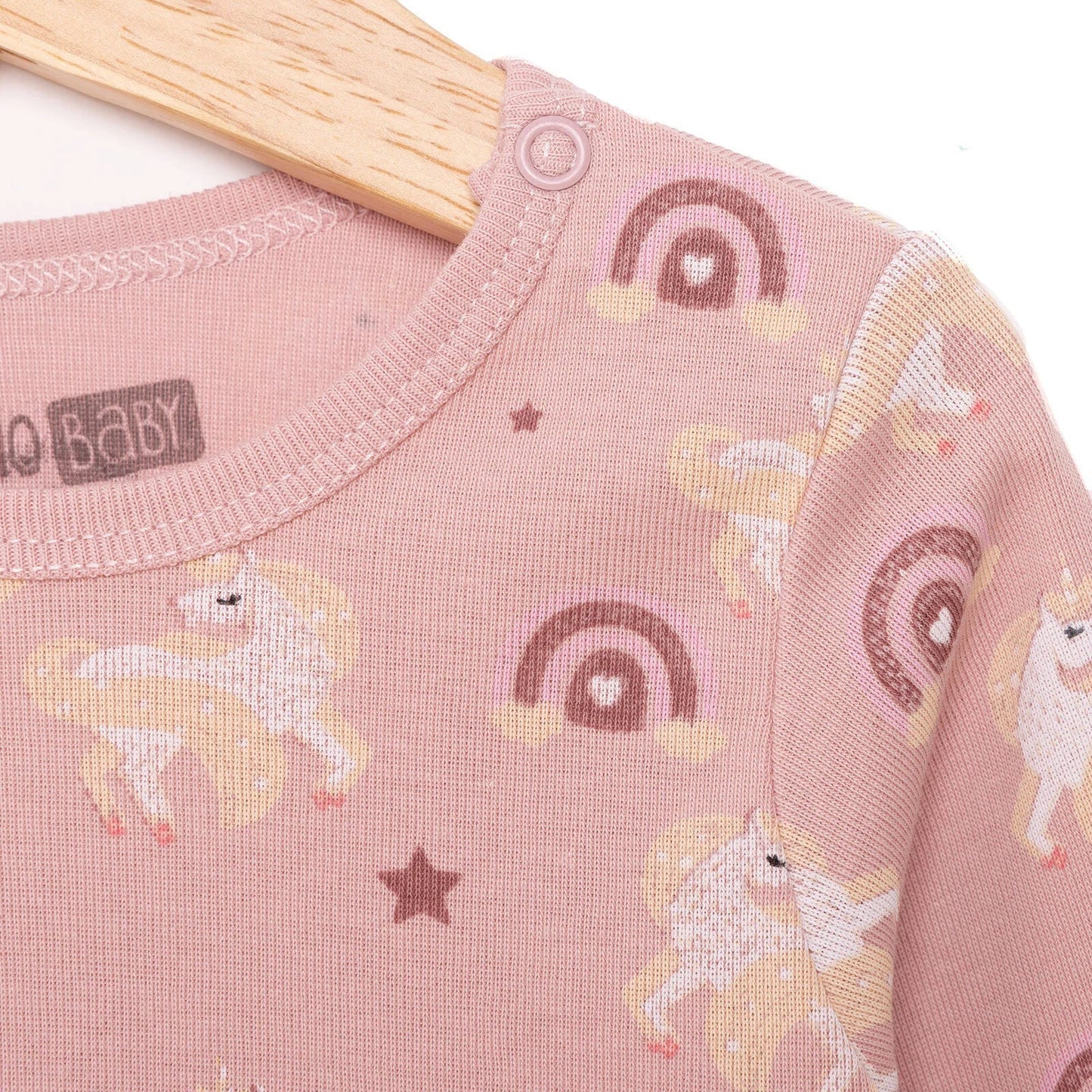 HelloBaby Girl Long Sleeve Bodysuit - Light Rose