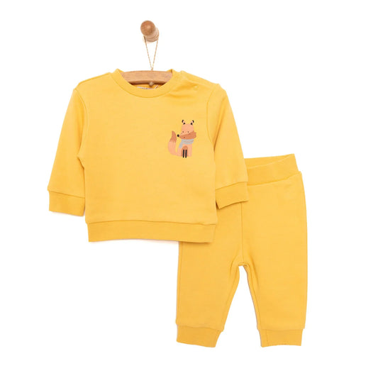 HelloBaby Basic Boy Fox Printed Jogging - Mustard