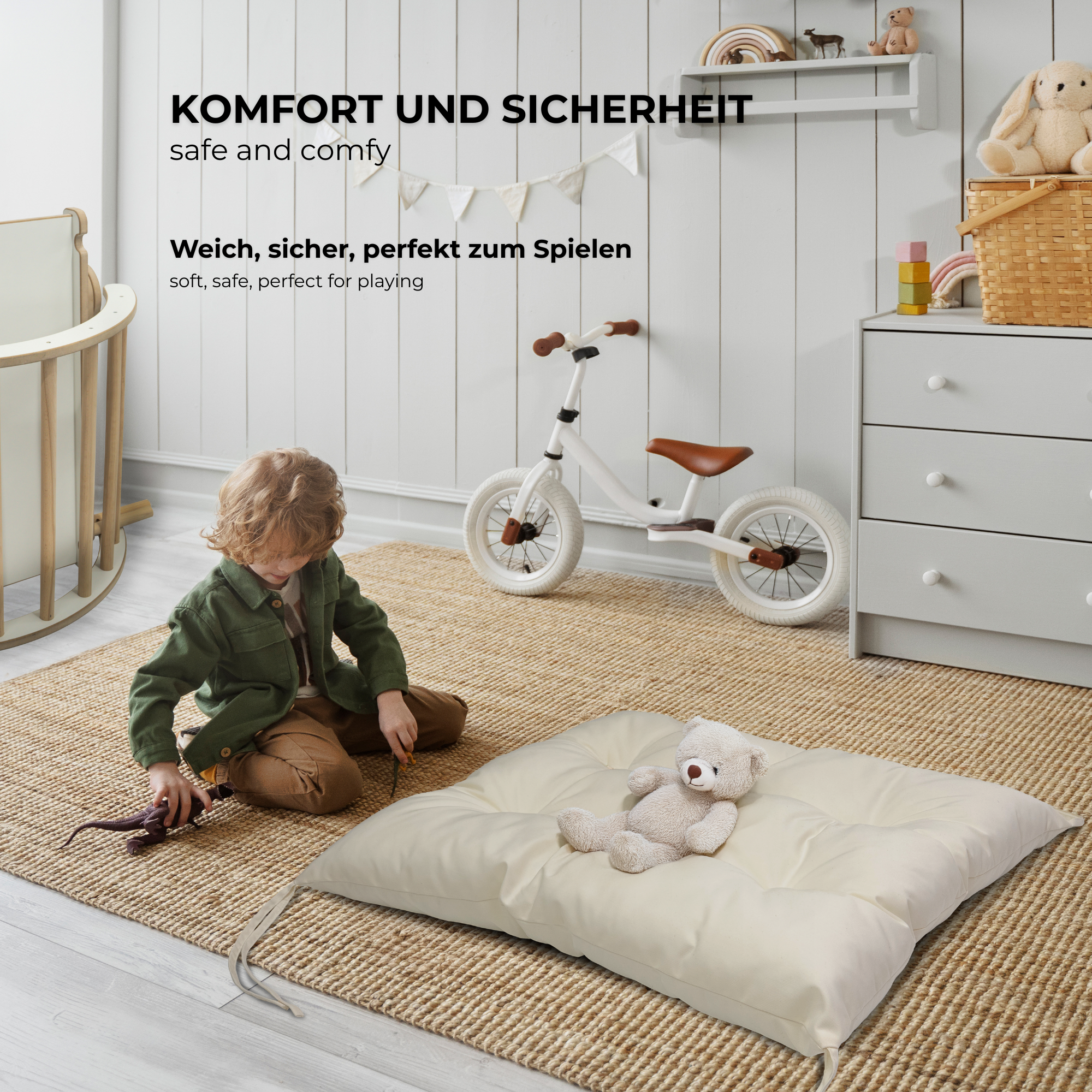 MAMOI® Cushion for toddler climbing frame indoor, Cushion for Baby kids climbing dome, Mat for wooden climbing triangle for children from 1/2/3 years-3