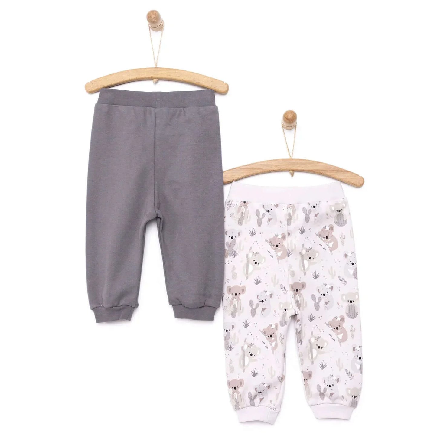 HelloBaby Basic Koala Pattern Booties 2 pcs - Anthracite