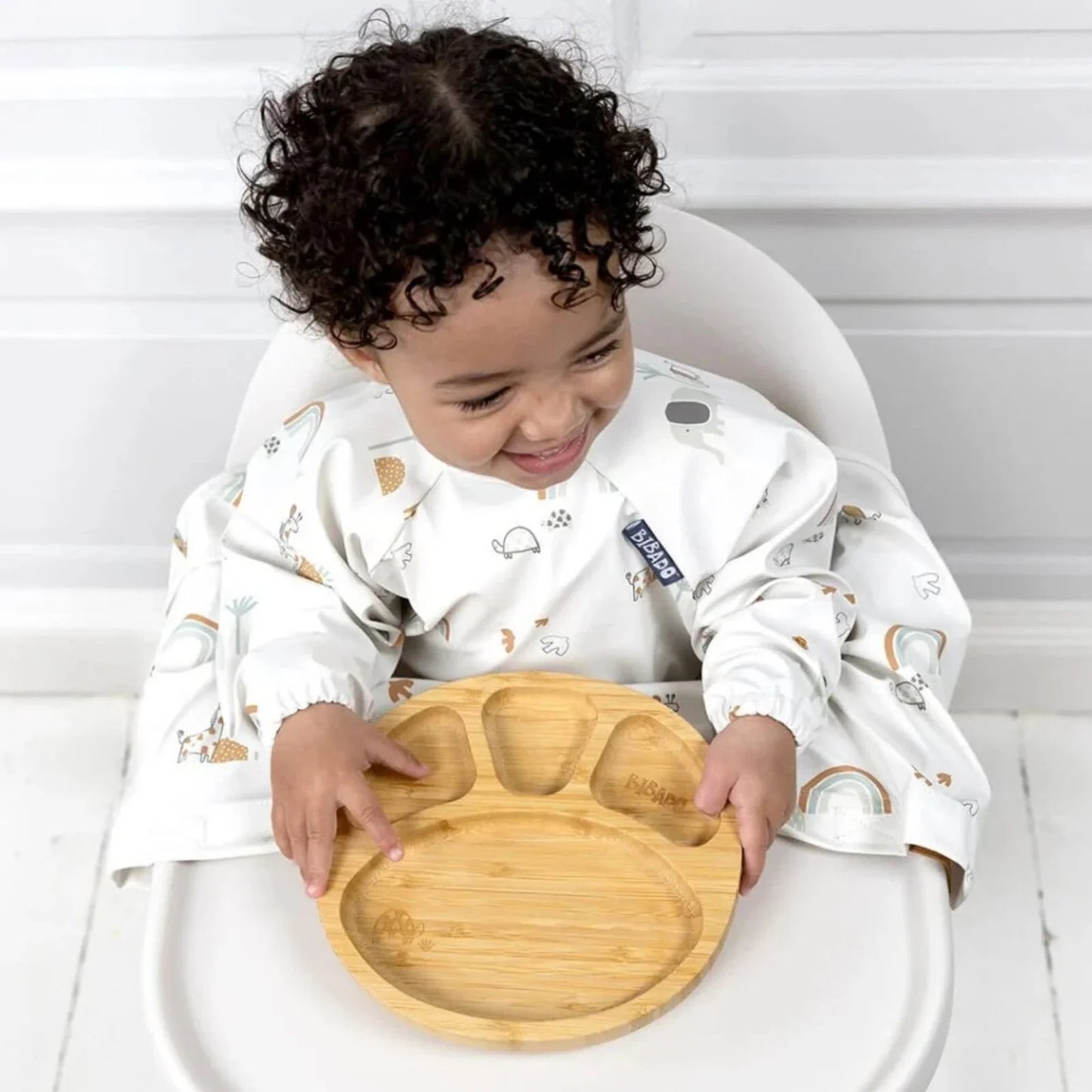 Bibado Natural Bamboo Suction Divider Plate - Fawn