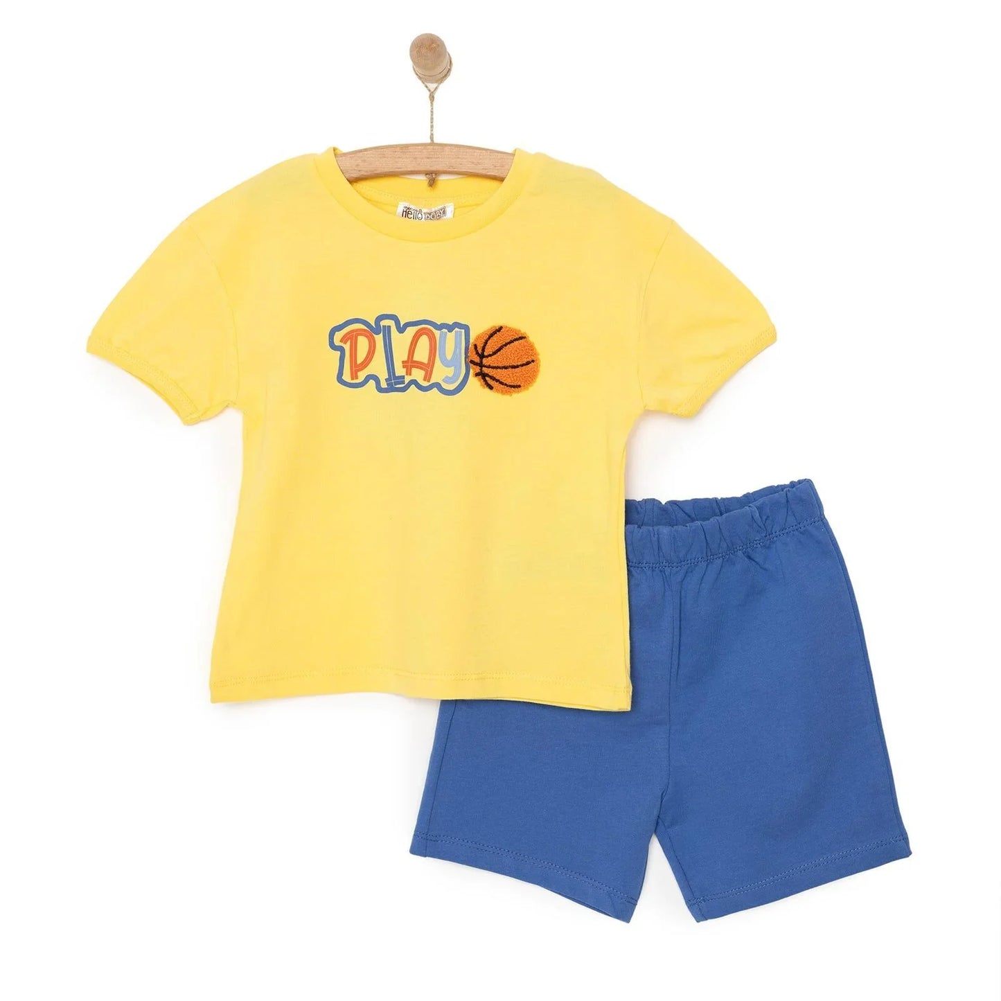 HelloBaby Motto Boy T-shirt & Short - Yellow